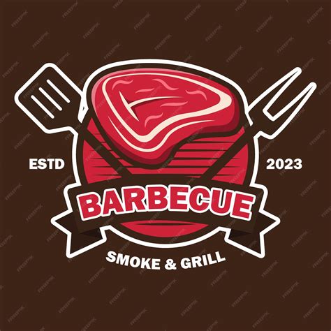 Premium Vector Steak Barbecue Bbq Grill Bar Restaurant Logo Stamp Emblem Templates Food Brand