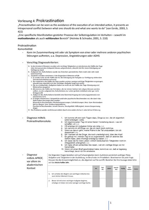 Zusammenfassung APP Leistung Prokrastination Vorlesung 4