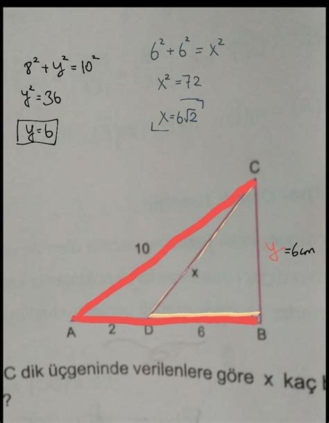 Abc Dik Ucgeninde Verilenlere G Re X Ka Birimdir Eodev