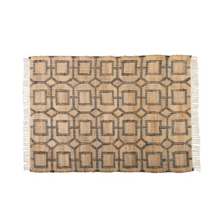 Alfombra Yute Y Algodon Natural Beige Geo Divino