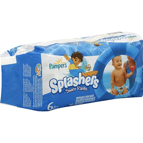 Pampers Splashers Swim Pants, Disposable, Size 6 (37+ lb), Go Diego Go ...