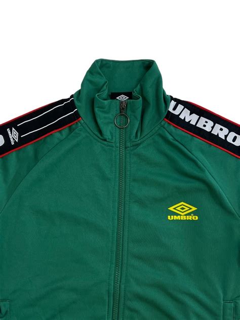 S 90s Umbro Track Jacket アンブロ トラックジャケット ロゴ テープライン グリーン 広島古着屋