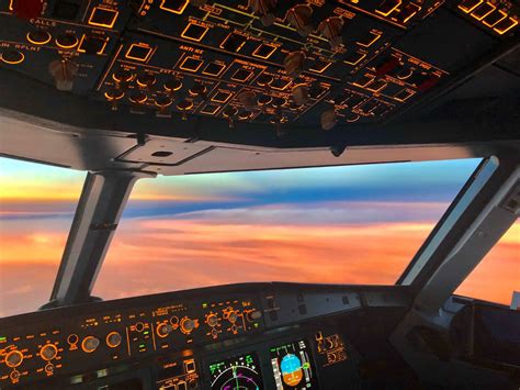 Sunset View From Airbus A321 Cockpit - Etsy