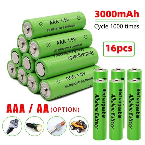 Pcs Mah V Aa Aaa Rechargeable Batteries Lithium Li Ion