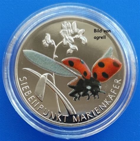 5 Euro Münze Deutschland 2023 Wunderwelt Insekten Marienkäfer