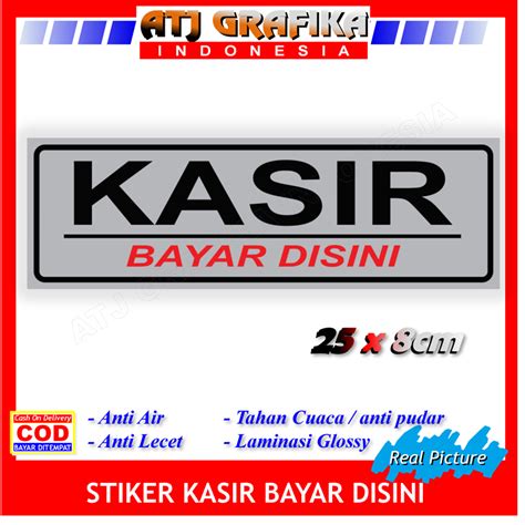 Jual Stiker Label Kasir Tempat Pembayaran Toko Kantor Sticker Bayar