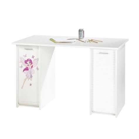 Bureau aménagé à rideaux Blanc FENDY n14 L 120 x l 65 x H 74