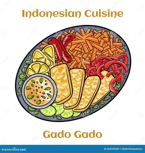 Gado Gado Is A Typical Indonesian Salad Containing Boiled Vegetables