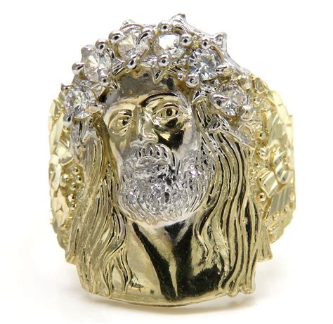 Buy 10k Yellow Gold Jesus Face Ring 450 Grams Online At So Icy Jewelry