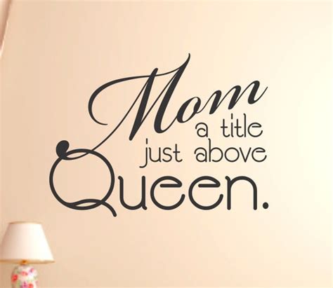 Mom A Title Just Above Queen Wall Decal Wall Vinyl Decal Etsy