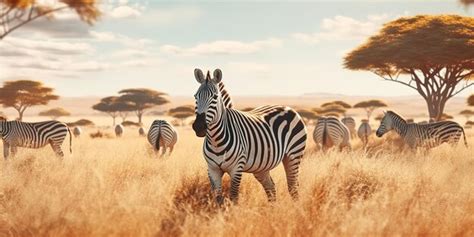 Premium AI Image | Zebra in the savanna