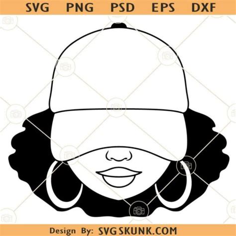 Afro Woman Cap Low Svg African American Svg Black Diva Svg Afro