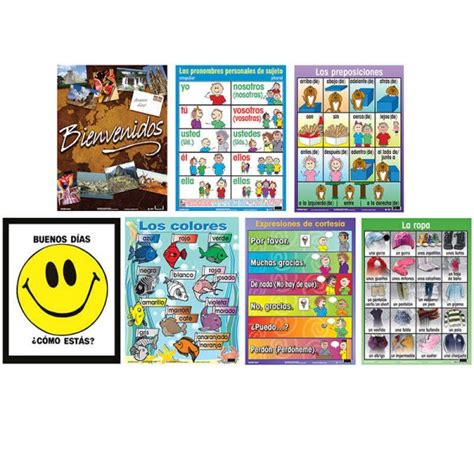 Teachersparadise Poster Pals® Spanish Essential Classroom Posters Set Ii Pszps38