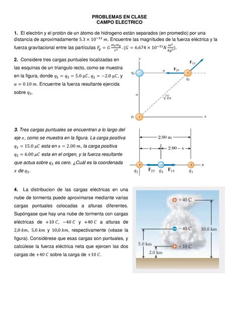 Problemas Ley De Coulomb Problemas En Clase Campo Electrico El