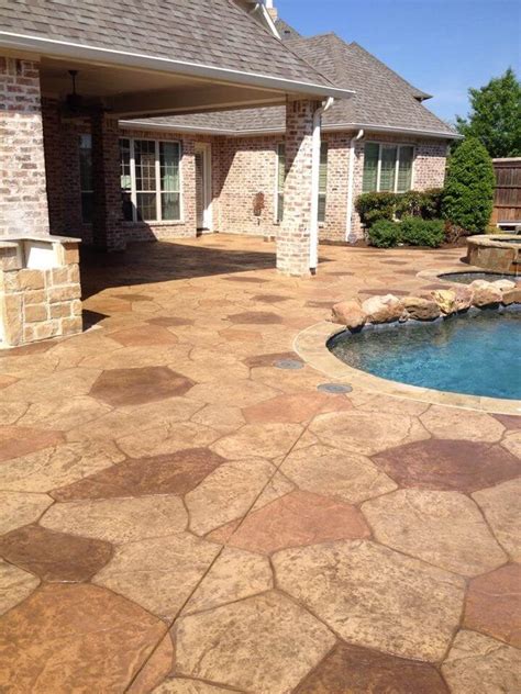 Stamped Concrete Patio Flagstone Look Patio Ideas