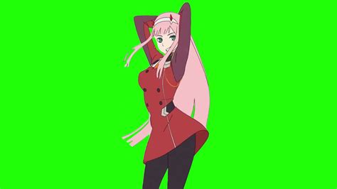 Zero Two Bailando Chroma Key Green Screen Pantalla Verde 002 Dancing