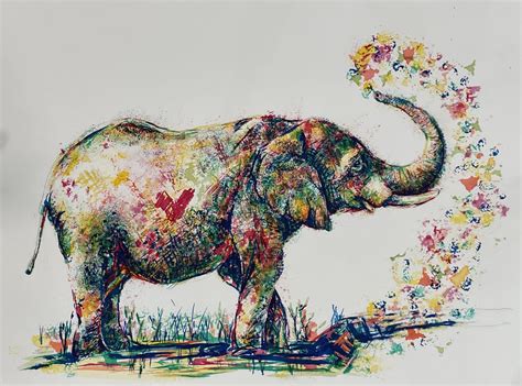 Cómo pintar un elefante juguetón con marca y acuarelas Sarah Gardner