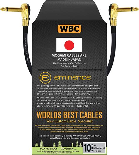 Amazon WORLDS BEST CABLES 12 Inch Pedal Effects Patch