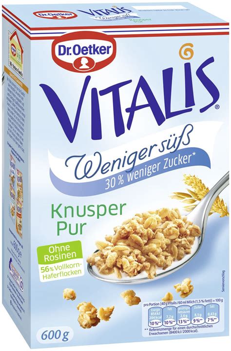 Dr Oetker Vitalis Weniger Süß Knusper Pur 600 g ab 3 65