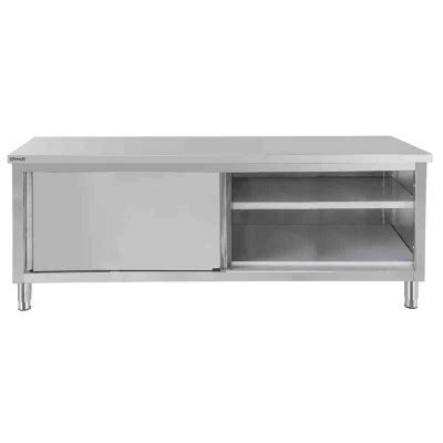 Table De Travail Inox Avec Portes Coulissantes Mm C Ttpc