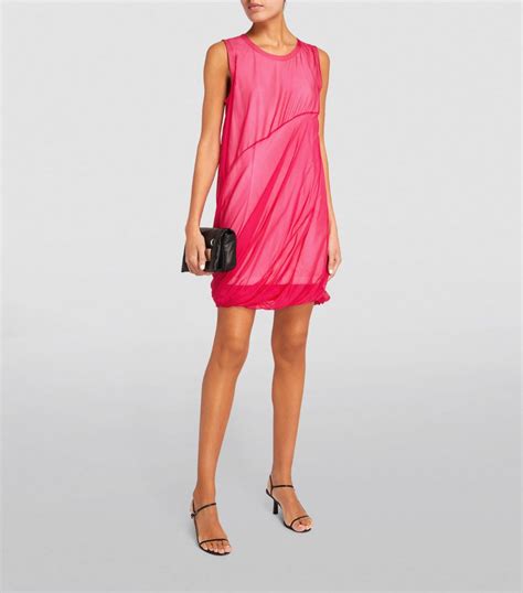 Womens Helmut Lang Pink Silk Bubble Hem Mini Dress Harrods