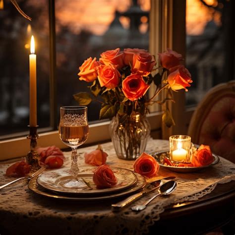 Premium Photo | Candlelight Dinner