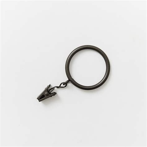 Round Metal Curtain Rings (Set Of 7) - Dark Bronze | West Elm