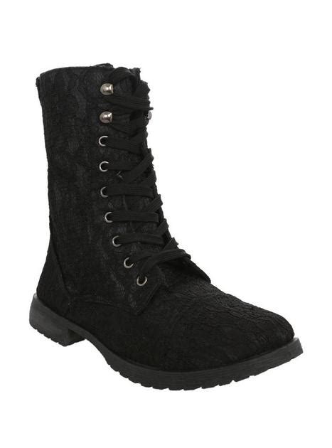 Black Lace Combat Boots Hot Topic