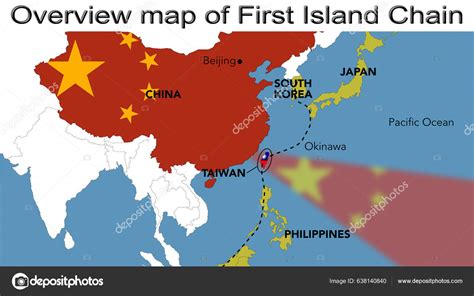 Overview Map First Island Chain Japan South Korea Taiwan Philippines