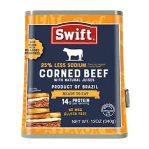 Amazon Swift Corned Beef 25 Less Sodium Ready To Eat 13 G Of