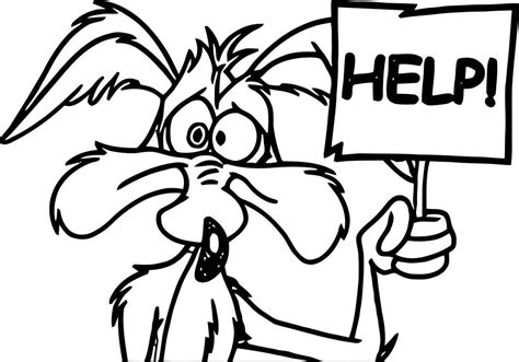 coyote   looney tunes show  sign coloring page