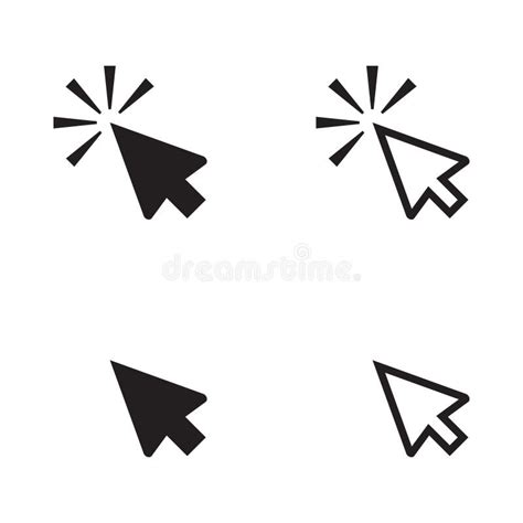 Mouse Cursor Vector Icon Clicking Cursor Pointer Icon Vector Stock