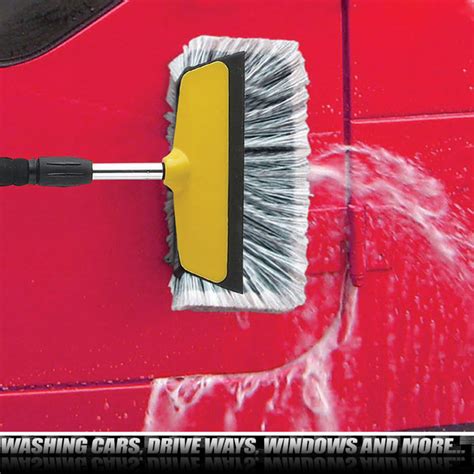 Telescopic water fed car wash brush soap dispenser flow thru brush whe ...