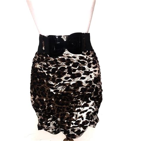 Windsor Skirts Windsor Cheetah Print Pencil Skirt With Black Belt