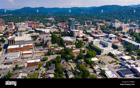 Aerial view of Downtown Asheville, NC, USA Stock Photo - Alamy