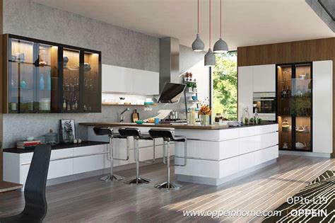 Modern High Gloss White Lacquer Kitchen Cabinet Op L Oppein Malaysia