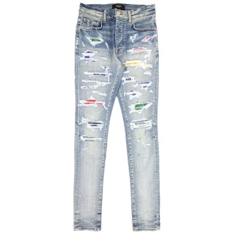 Amiri Rainbow Patch Jeans Clay Indigo Onu