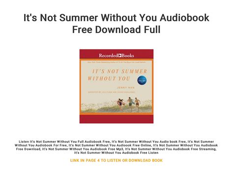 It S Not Summer Without You Audiobook Free Download Full By Mayulydia Issuu