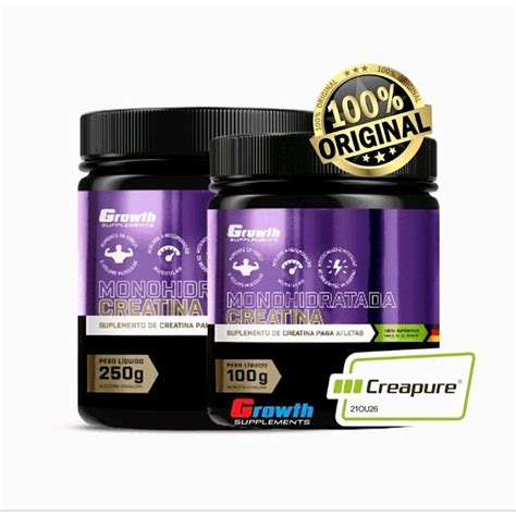 Creatina Creapure 250g 100g Monohidratada Growth Supplements Shopee Brasil