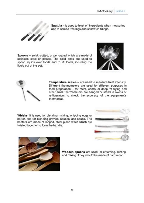 the instructions for making spoons and spatulas are shown in this brochure