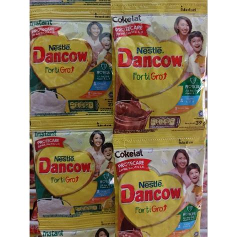 Jual SUSU BUBUK DANCOW FORTIGRO SACHET INSTANT DAN COKELAT Shopee