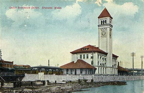 Great Northern Railroad Depot Spokane Washington Approximately 1923