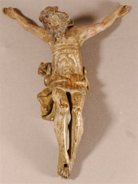 Proantic Christ En Bois Sculpt Polychrome Et Dorure Poque Xvii