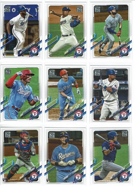 2021 Topps Baseball Series 1 2 Texas Rangers Team Set 18 Base Cards