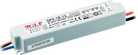 GLP GPV-18-12: LED power supply, 18 W, 12 V DC, 1.5 A, TÜV-approved ...
