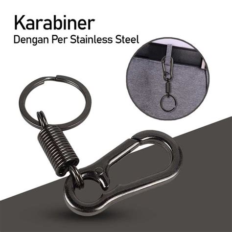 Jual Karabiner Dengan Per Stainless Steel Carabiner Hook Gantungan