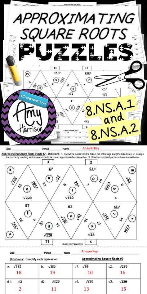 Approximating Square Roots Worksheet Answer Key