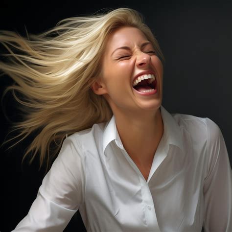 Premium AI Image A Woman With Her Hair Blowing In The Wind