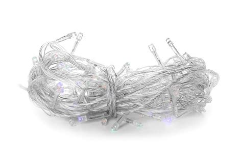 Christmas Lights on White Background Stock Photo - Image of decor, fairy: 151320478