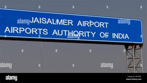 Low angle view of information sign, Jaisalmer Airport, Jaisalmer ...